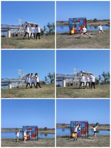 montage photos de groupes de danse des écoles de haute saintonge dans le cadre des animations sentiers des arts 2022